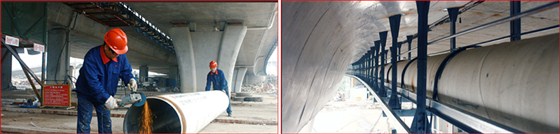 熱烈祝賀福州金山大橋內(nèi)襯不銹鋼輸水管道工程圓滿竣工！